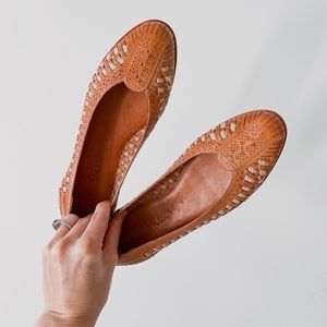 Vintage 9 West Leather Huarache Woven Flats | Shoes